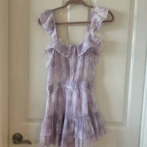 LoveShackFancy Mini Dress Size Small Violet Purple Tie Dye